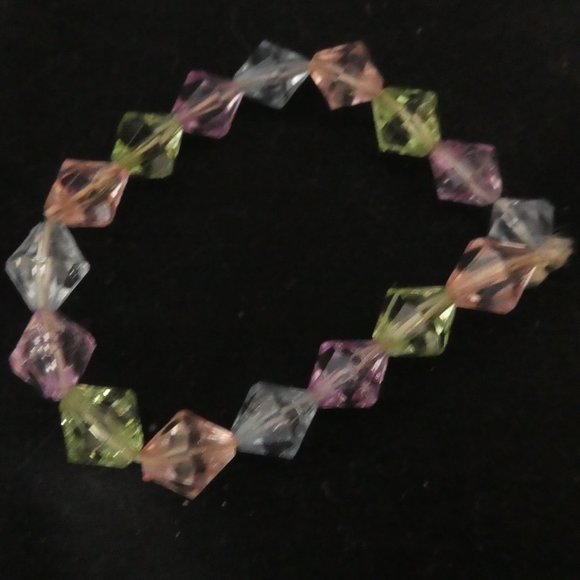 Stretchable Colorful Rhinestone Girl's Bracelet - Picture 2 of 5